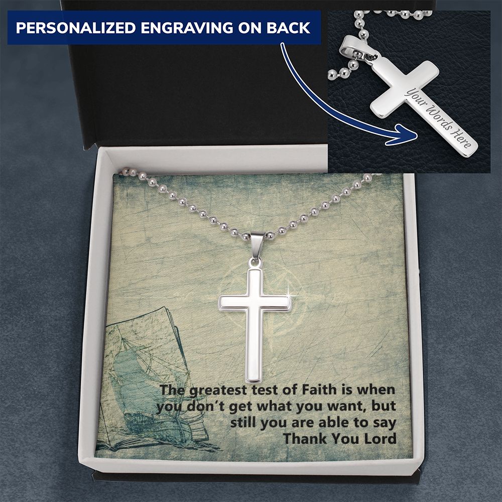 Thank You Lord - Personalized Cross Necklace - Gift for Him - Gift for Her