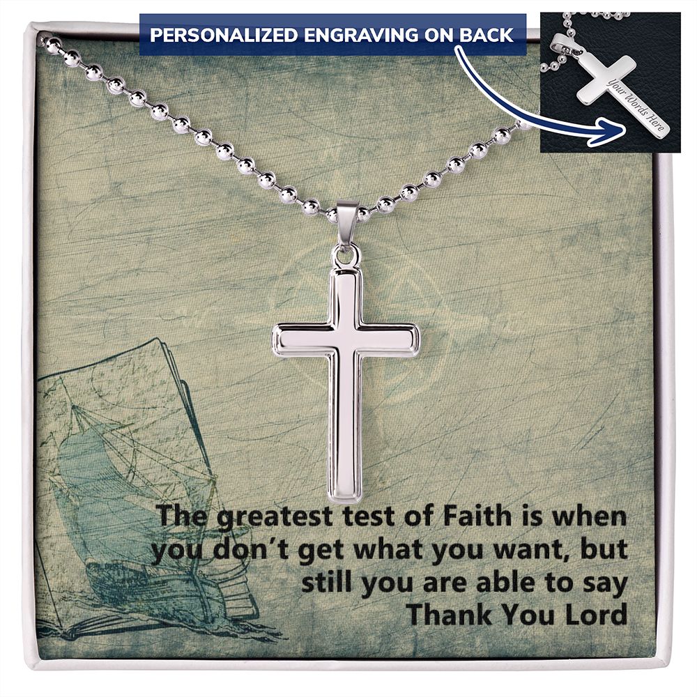 Thank You Lord - Personalized Cross Necklace - Gift for Him - Gift for Her