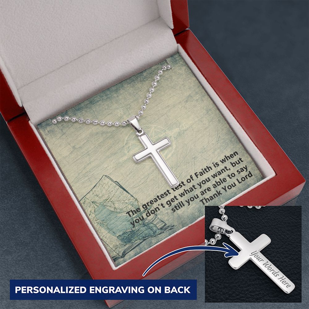 Thank You Lord - Personalized Cross Necklace - Gift for Him - Gift for Her