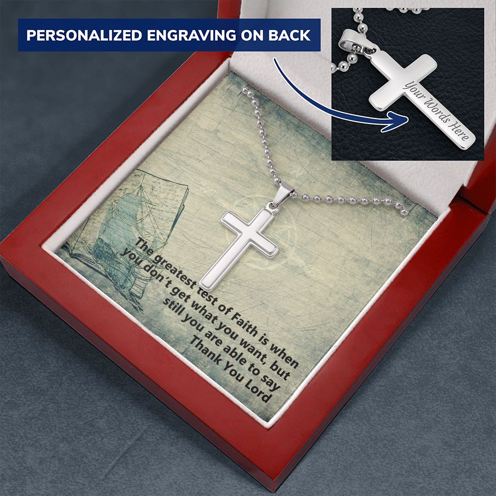 Thank You Lord - Personalized Cross Necklace - Gift for Him - Gift for Her