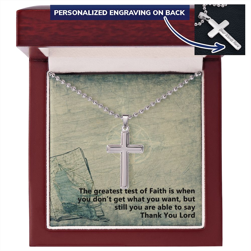 Thank You Lord - Personalized Cross Necklace - Gift for Him - Gift for Her