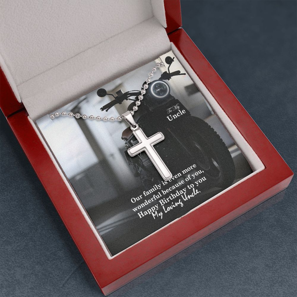 To My Uncle, Happy Birthday To You My Loving Uncle - Stainless Cross Necklace - Gift for Uncle