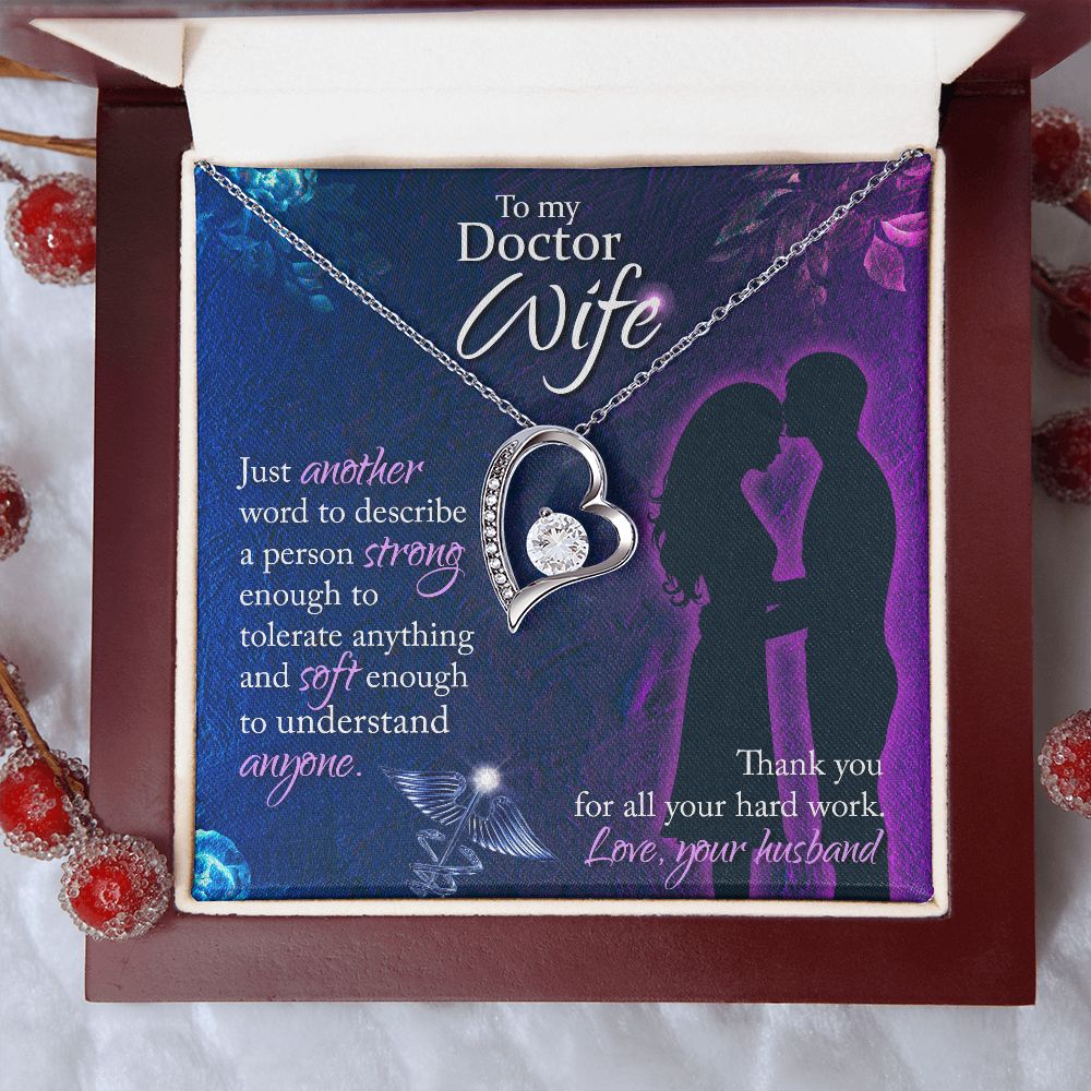 To My Doctor Wife, Thank You For All Your Hard Work - Forever Love Necklace - Gift for Wife