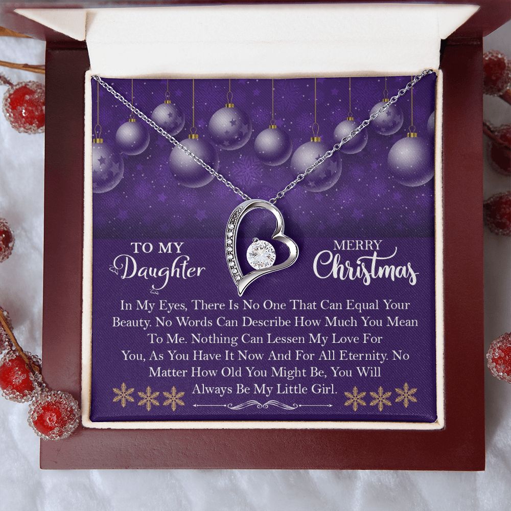 To My Daughter, Merry Christmas Always Be My Little Girl - Forever Love Necklace - Gift for Daughter