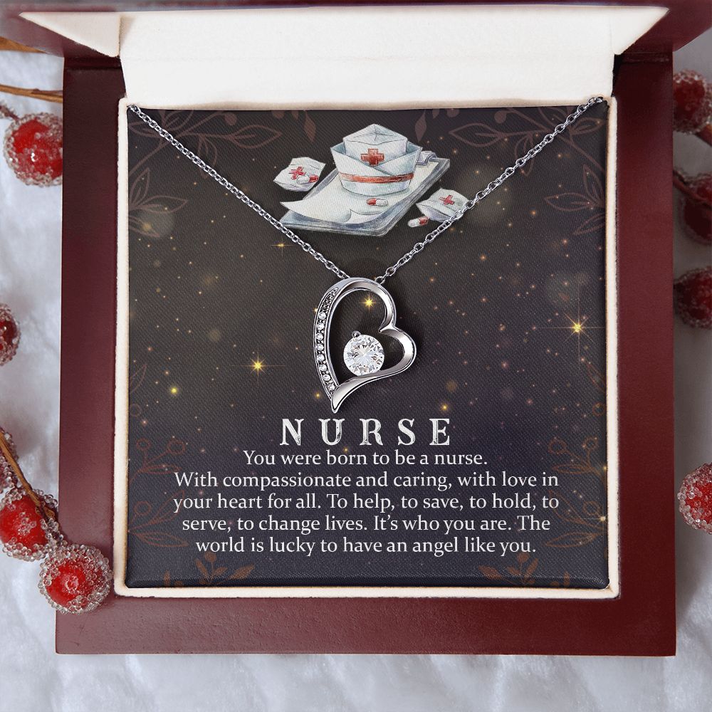 Daughter Nurse, You Were Born To Be A Nurse - Forever Love Necklace - Gift for Daughter