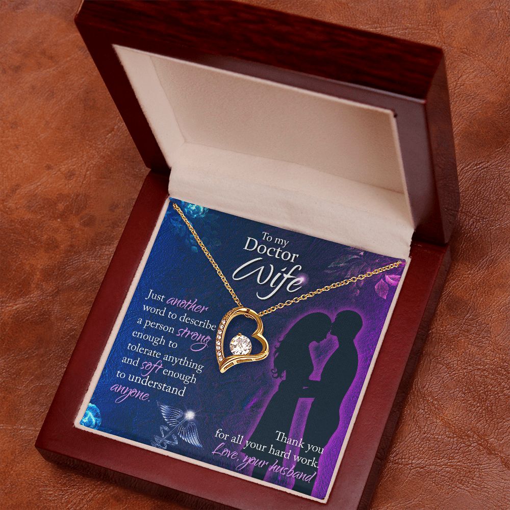To My Doctor Wife, Thank You For All Your Hard Work - Forever Love Necklace - Gift for Wife