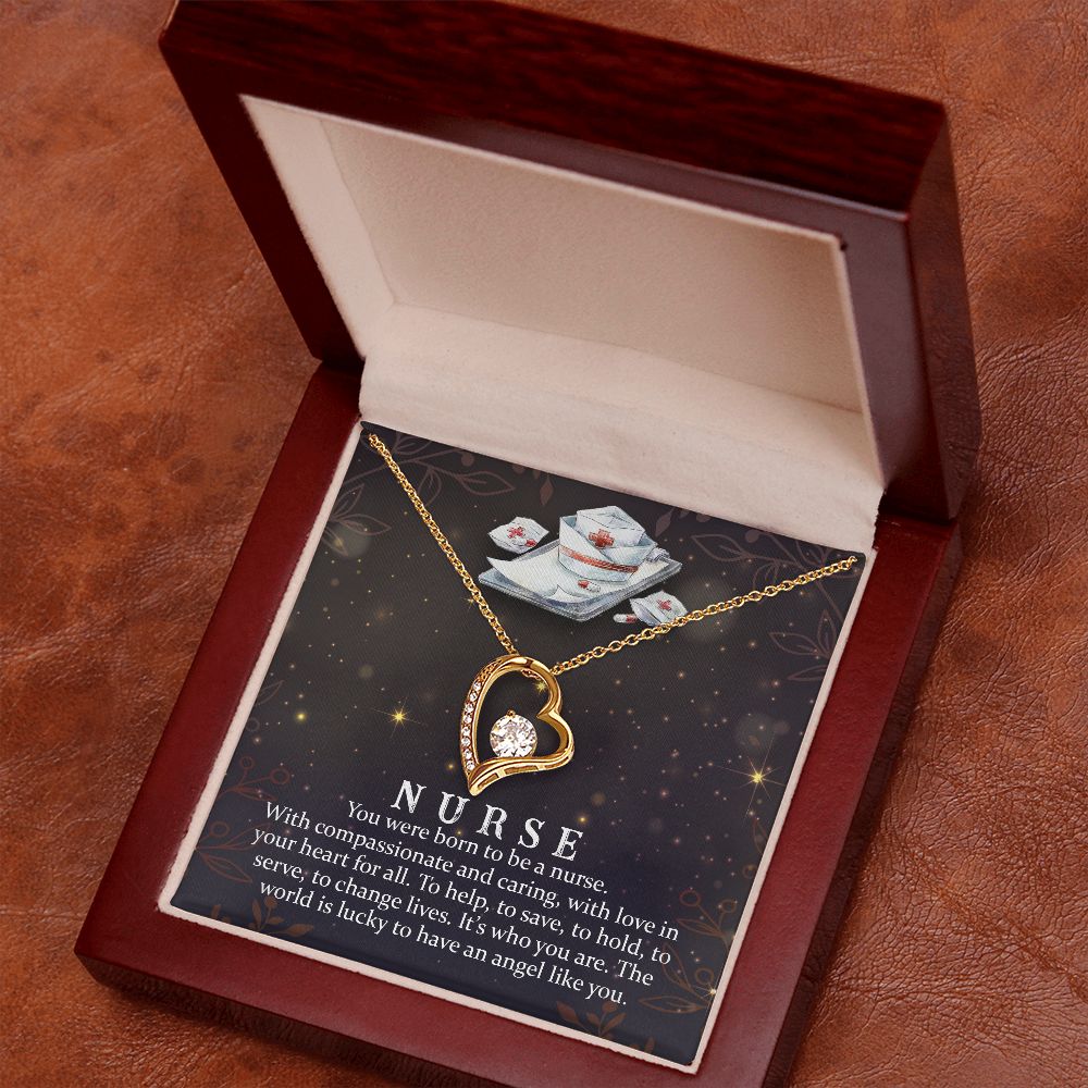 Daughter Nurse, You Were Born To Be A Nurse - Forever Love Necklace - Gift for Daughter
