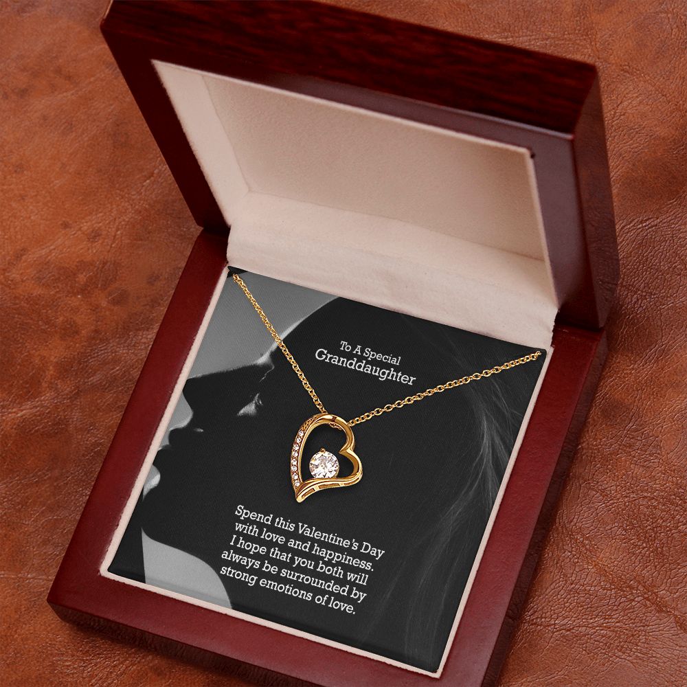 To A Special Granddaughter, Spend This Valentine's Day With Love & Happiness - Forever Love Necklace - Gift for Granddaughter