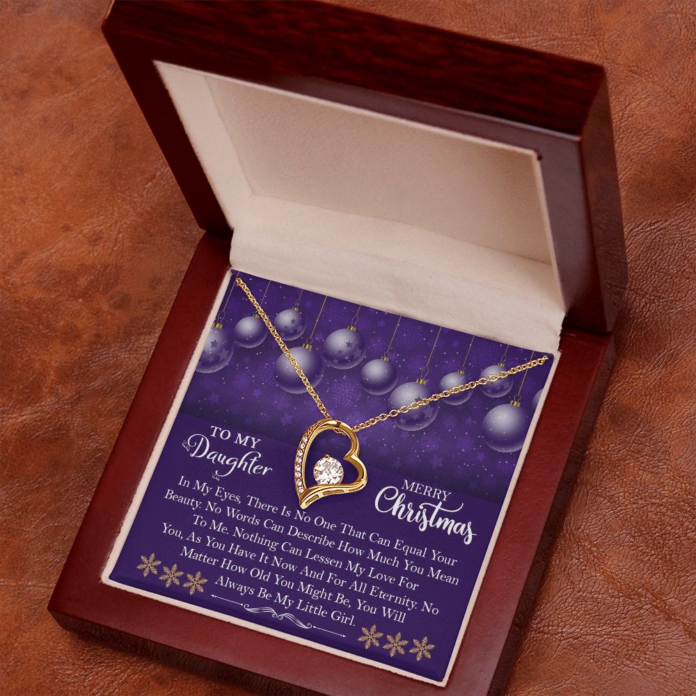 To My Daughter, Merry Christmas Always Be My Little Girl - Forever Love Necklace - Gift for Daughter