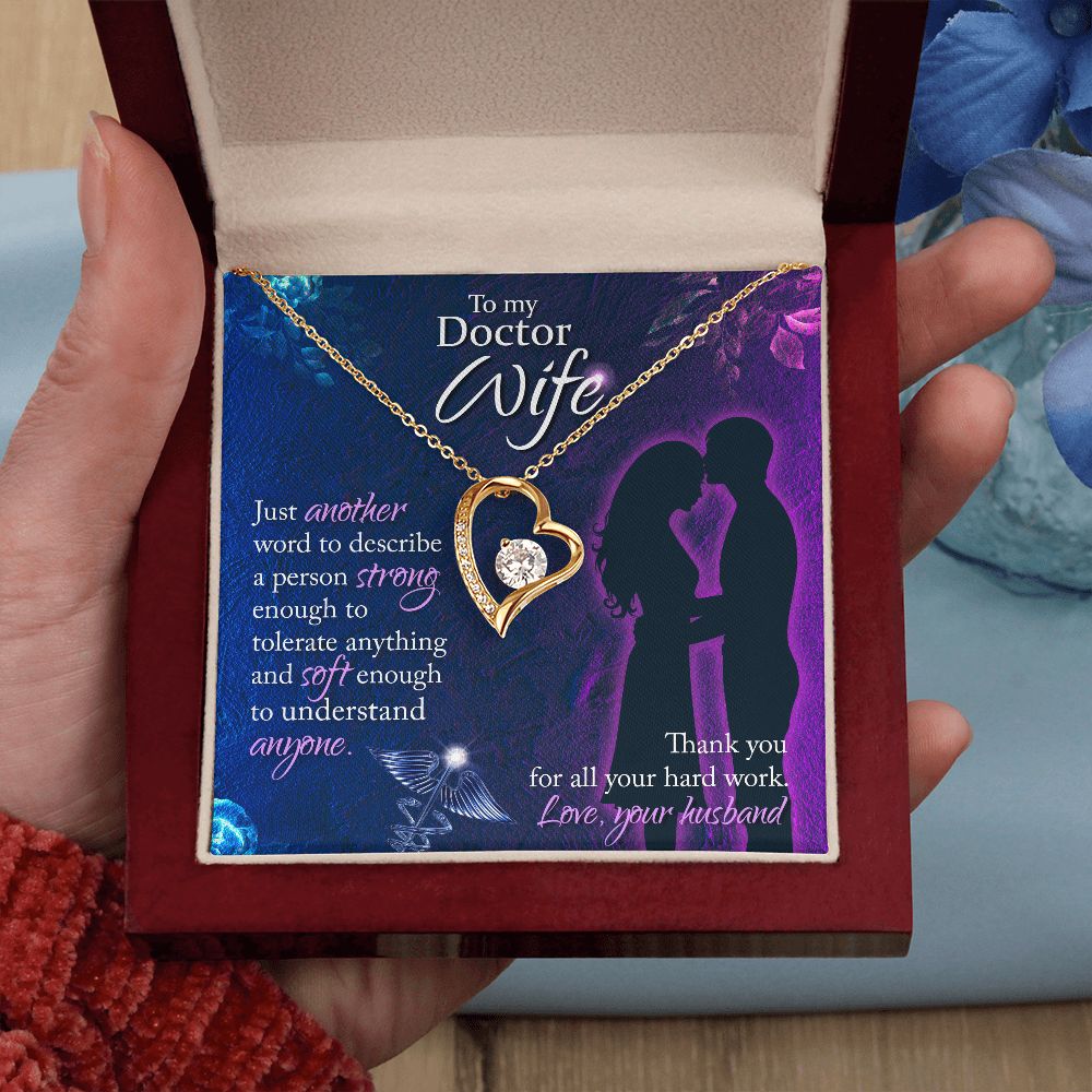 To My Doctor Wife, Thank You For All Your Hard Work - Forever Love Necklace - Gift for Wife