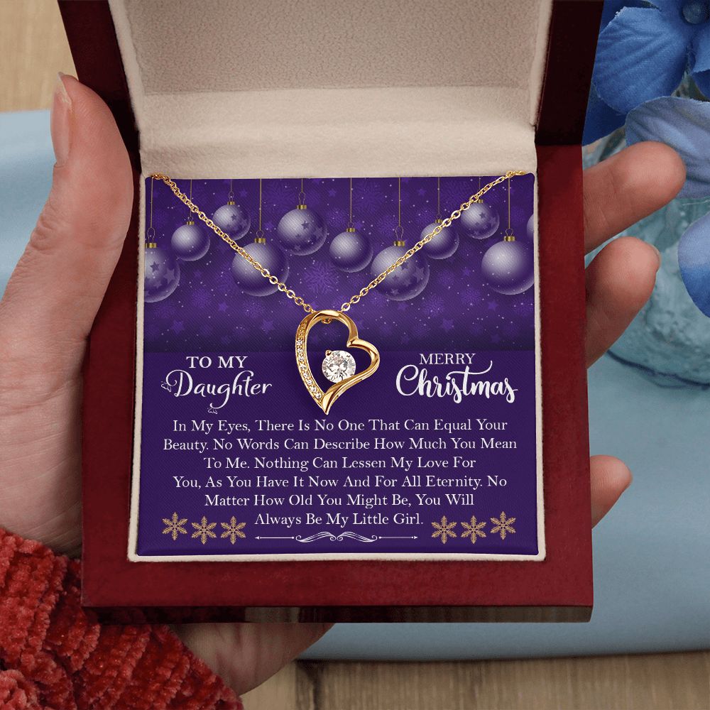 To My Daughter, Merry Christmas Always Be My Little Girl - Forever Love Necklace - Gift for Daughter