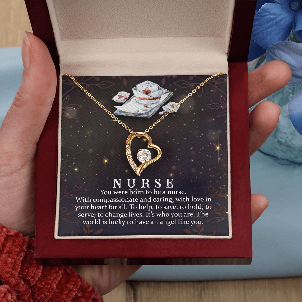 Daughter Nurse, You Were Born To Be A Nurse - Forever Love Necklace - Gift for Daughter
