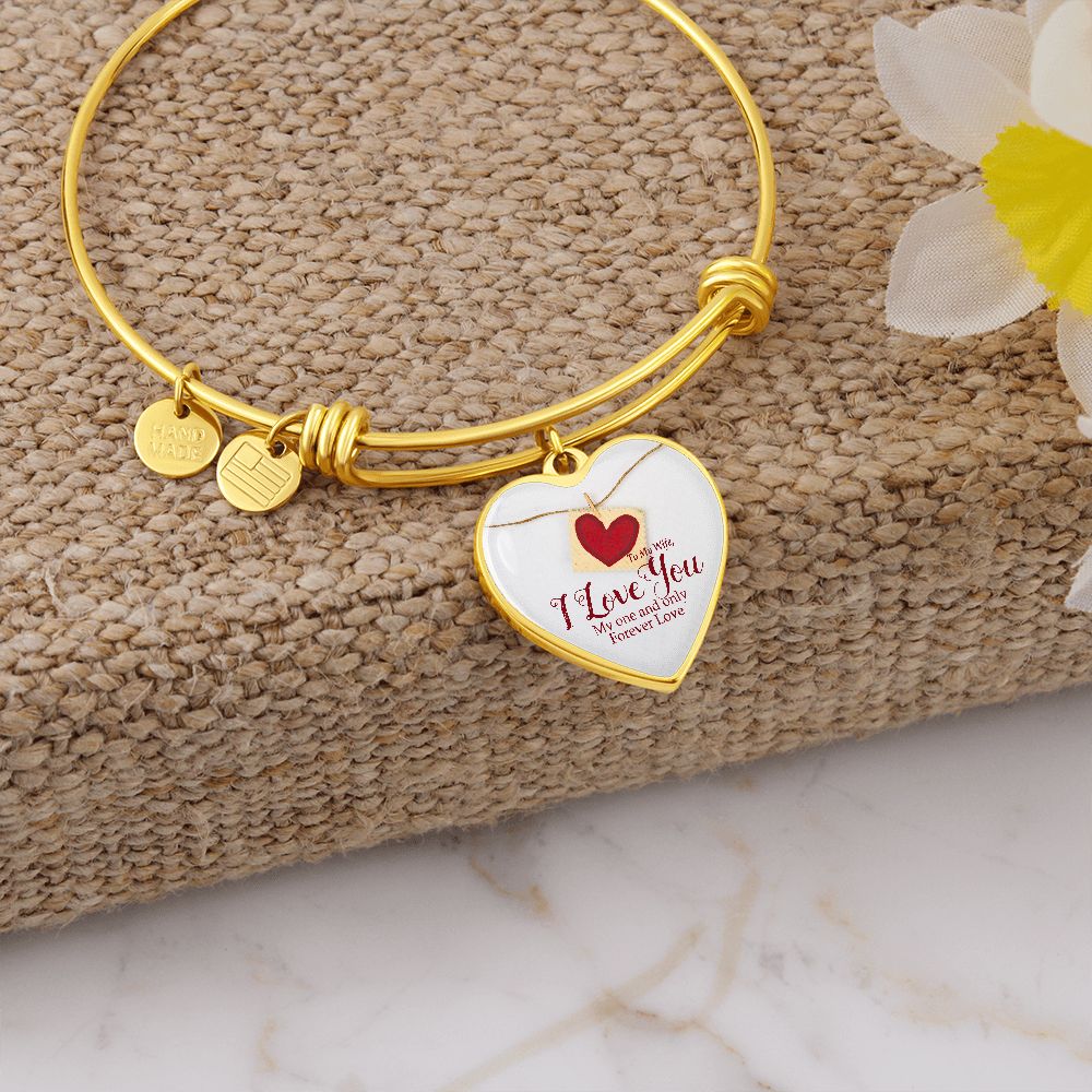 To My Wife, I Love You - Heart Bangle - Gift for Wife