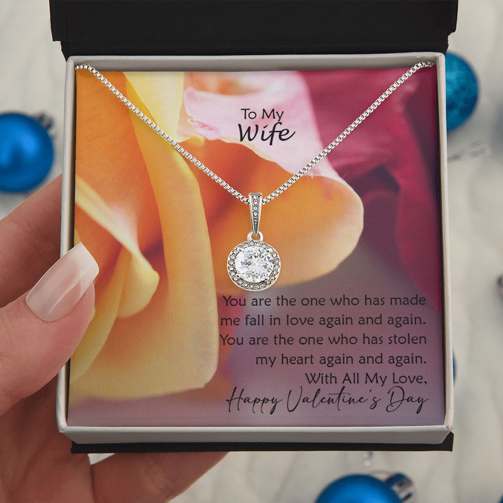 To My Wife, With All My Love Happy Valentine's Day - Eternal Hope Necklace - Gift for Wife