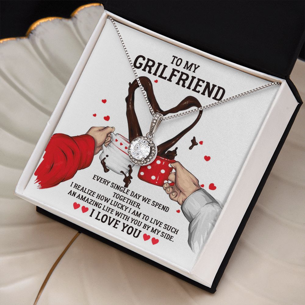 To My Girlfriend, Amazing Life With You By My Side - Eternal Hope Necklace - Gift for Girlfriend