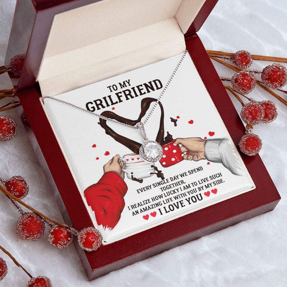 To My Girlfriend, Amazing Life With You By My Side - Eternal Hope Necklace - Gift for Girlfriend