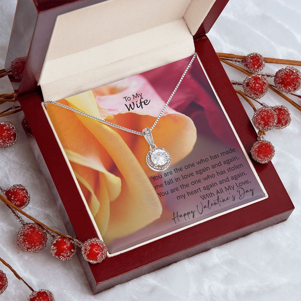 To My Wife, With All My Love Happy Valentine's Day - Eternal Hope Necklace - Gift for Wife