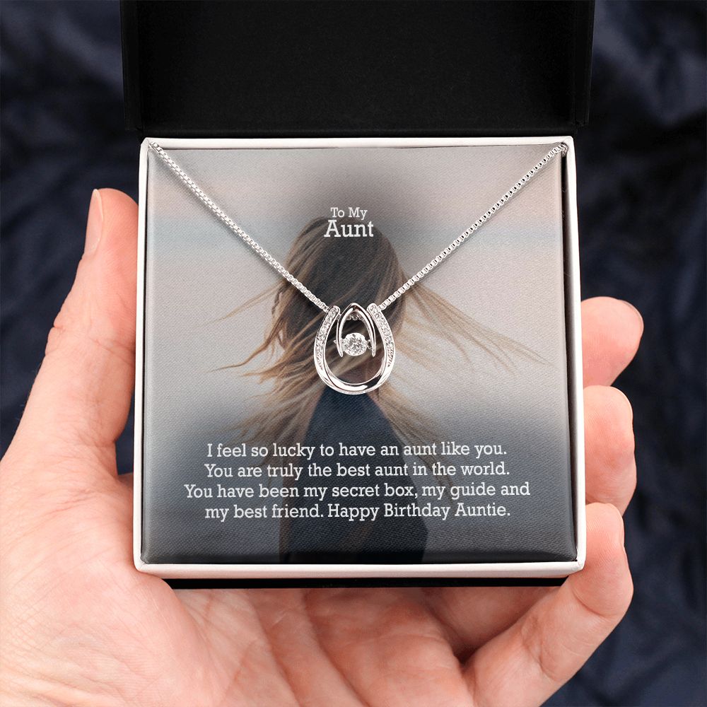 To My Aunt, I Feel So Lucky To Have An Aunt Like You - Happy Birthday Auntie - Lucky In Love Necklace - Gift for Aunt