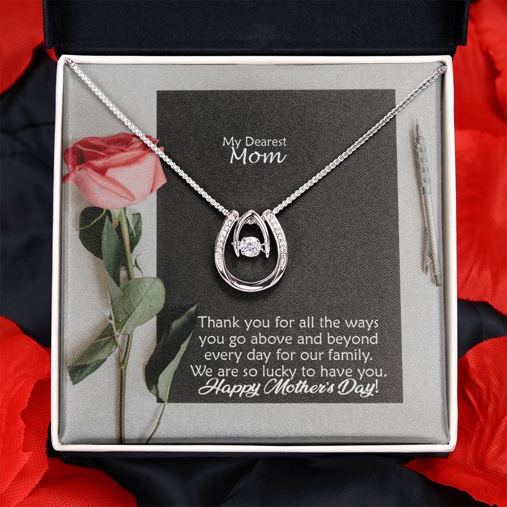 We Are So Lucky To Have You - Happy Mother's Day - Lucky In Love Necklace - Gift for Mom