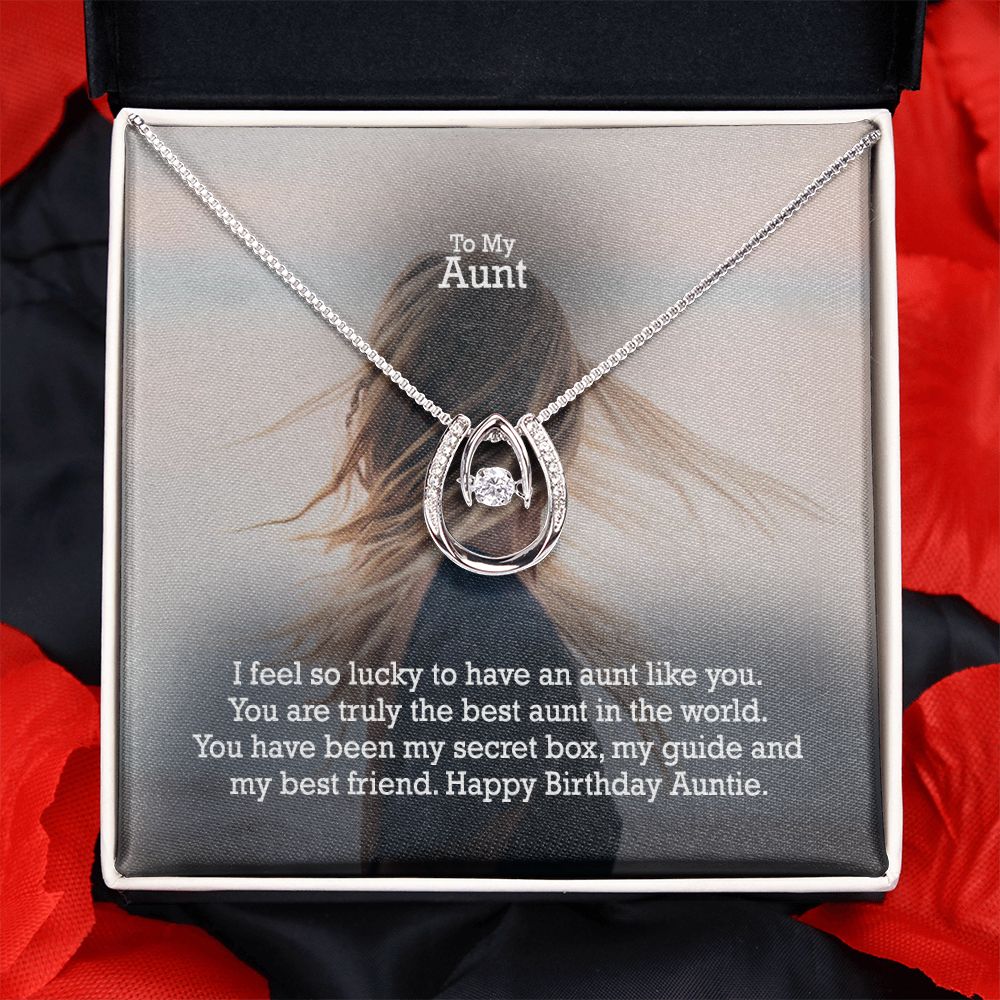 To My Aunt, I Feel So Lucky To Have An Aunt Like You - Happy Birthday Auntie - Lucky In Love Necklace - Gift for Aunt