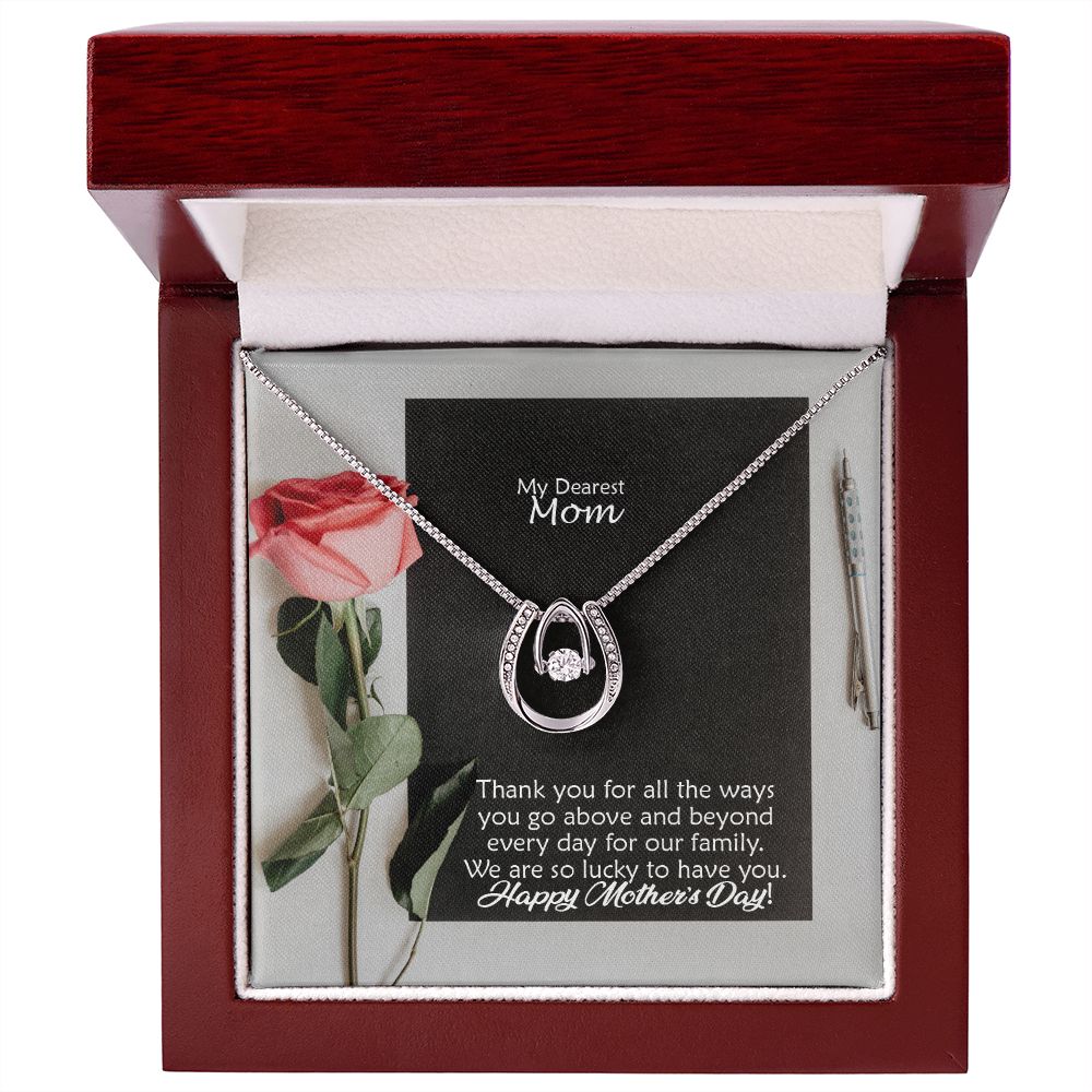 We Are So Lucky To Have You - Happy Mother's Day - Lucky In Love Necklace - Gift for Mom
