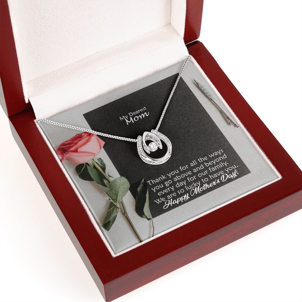 We Are So Lucky To Have You - Happy Mother's Day - Lucky In Love Necklace - Gift for Mom