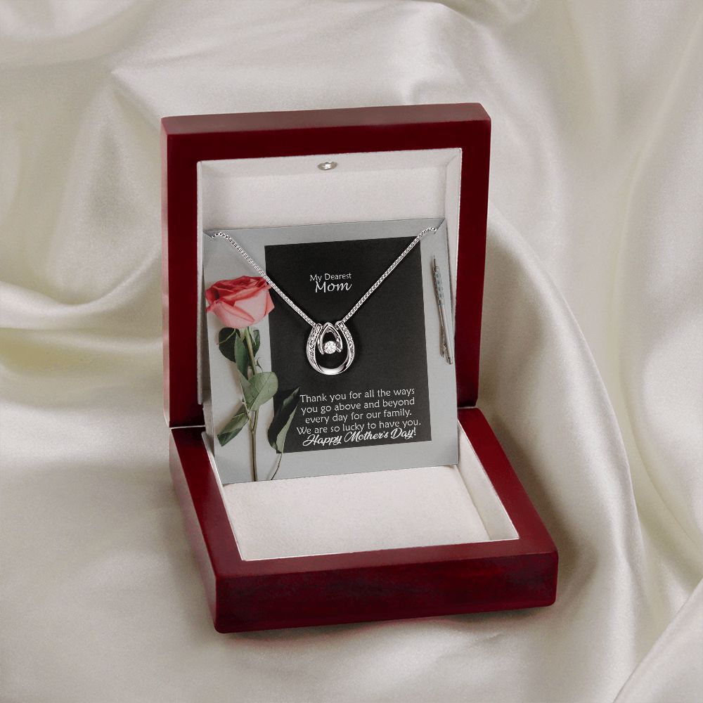 We Are So Lucky To Have You - Happy Mother's Day - Lucky In Love Necklace - Gift for Mom