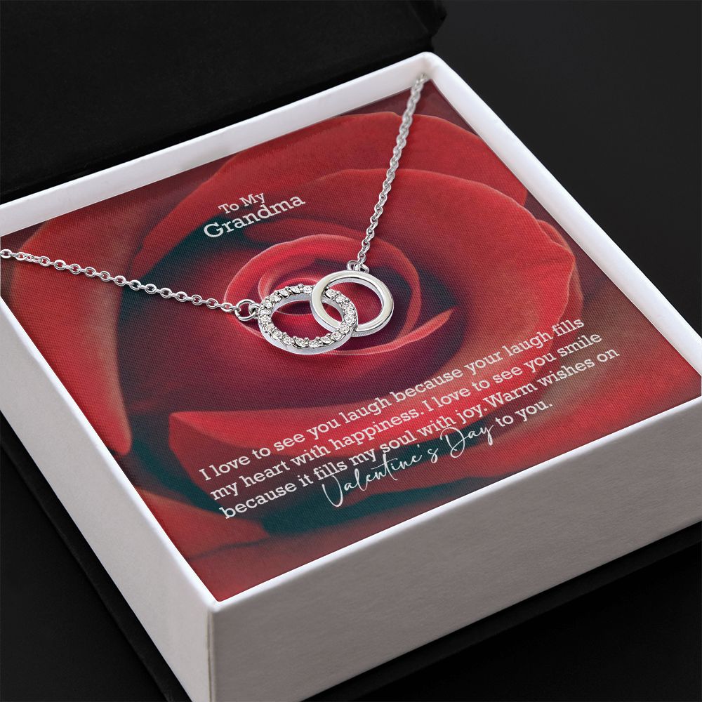 To My Grandma, I Love To See You Laugh Because Your Laugh Fills My Heart With Happiness - Perfect Pair Necklace - Gift for Grandma