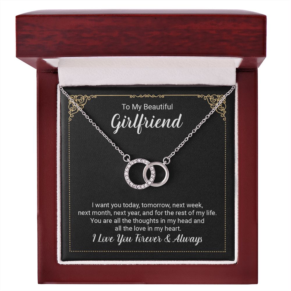 To My Beautiful Girlfriend, I Love You Forever & Always - Perfect Pair Necklace - Gift for Girlfriend