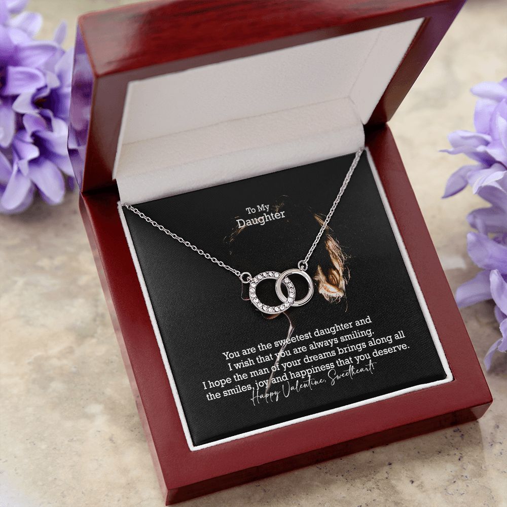 To My Daughter, You Are The Sweetest Daughter & I Wish That You Are Always Smiling - Perfect Pair Necklace - Gift for Daughter