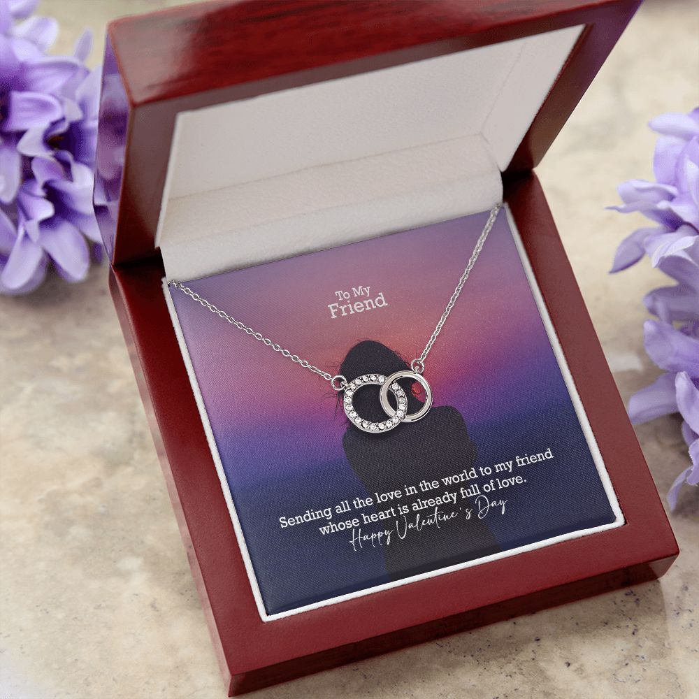 To My Friend, Sending All The Love In The World To My Friend - Perfect Pair Necklace - Gift for Friend