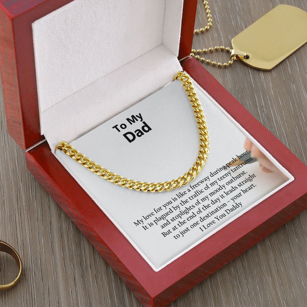 To My Dad, I Love You - Cuban Link Chain Necklace - Gift for Dad