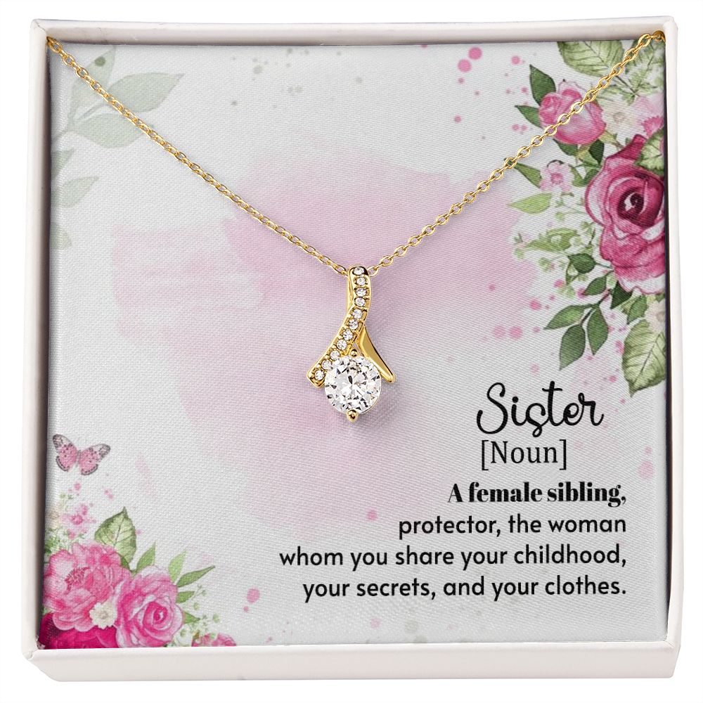 Sister, A Female Sibling - Alluring Beauty Necklace (Yellow & White Gold Variants) - Gift for Sister