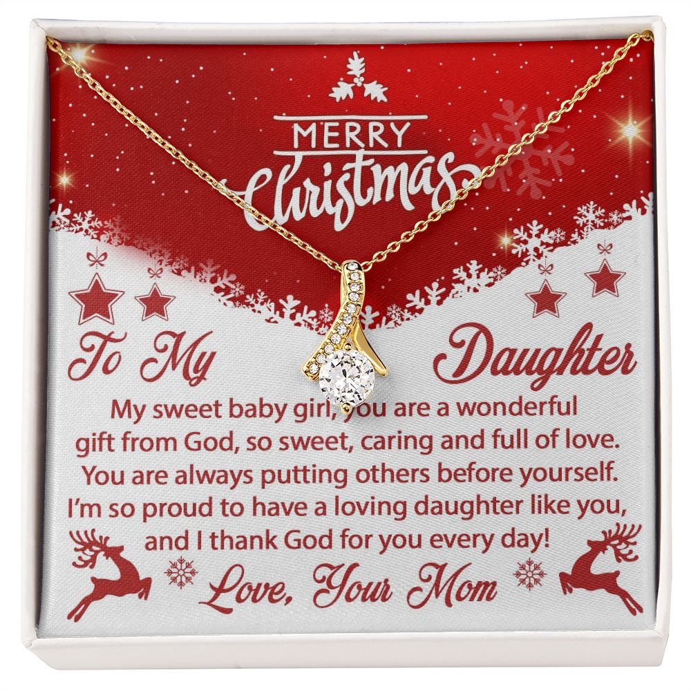 To My Daughter, I'm so Proud To Have a Loving Daughter Like You - Alluring Beauty Necklace - Gift for Daughter