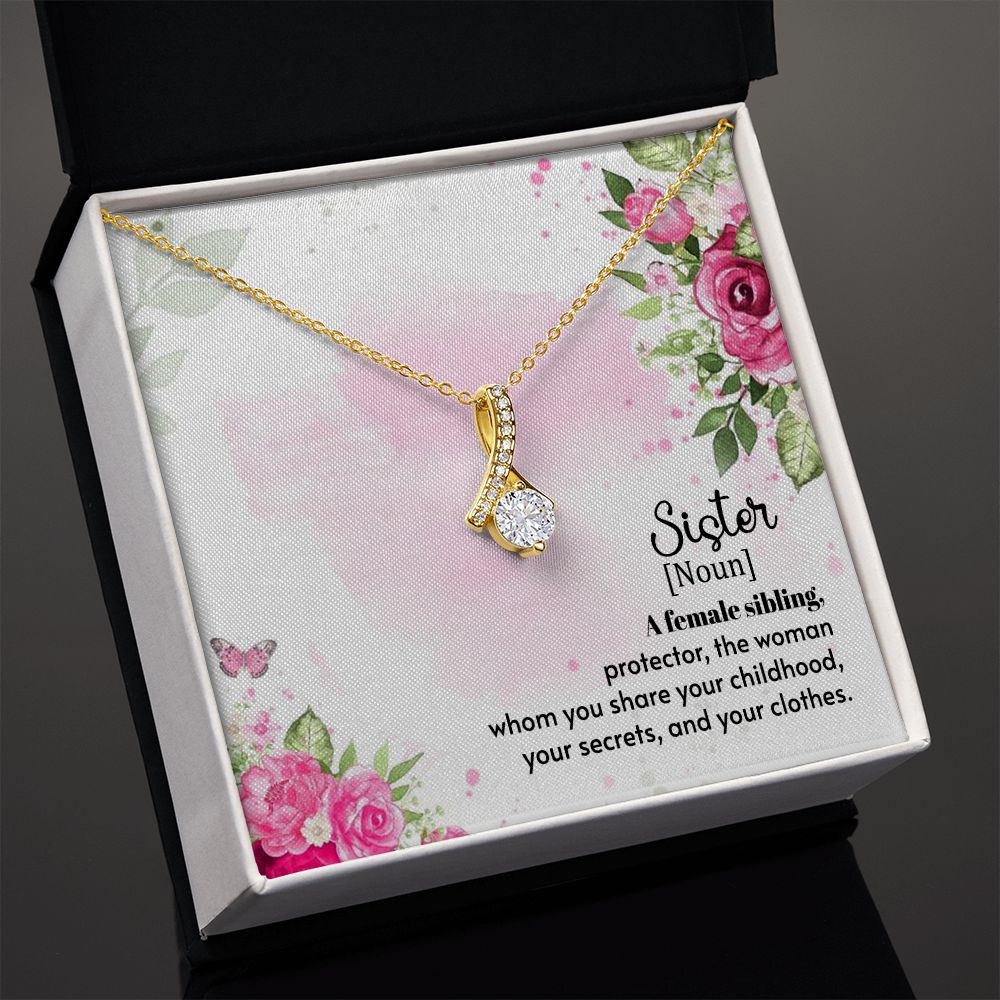 Sister, A Female Sibling - Alluring Beauty Necklace (Yellow & White Gold Variants) - Gift for Sister
