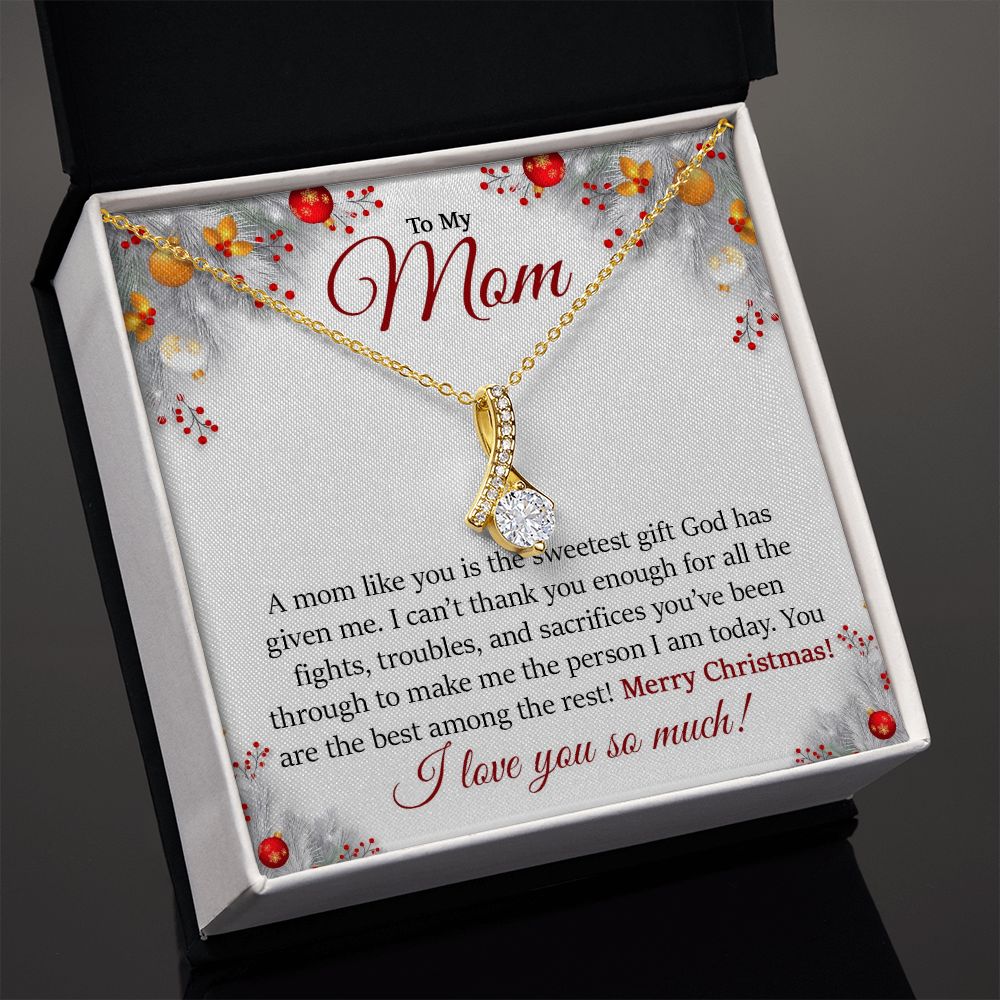 To My Mom, Merry Christmas I Love You So Much - Alluring Beauty Necklace - Gift for Mom