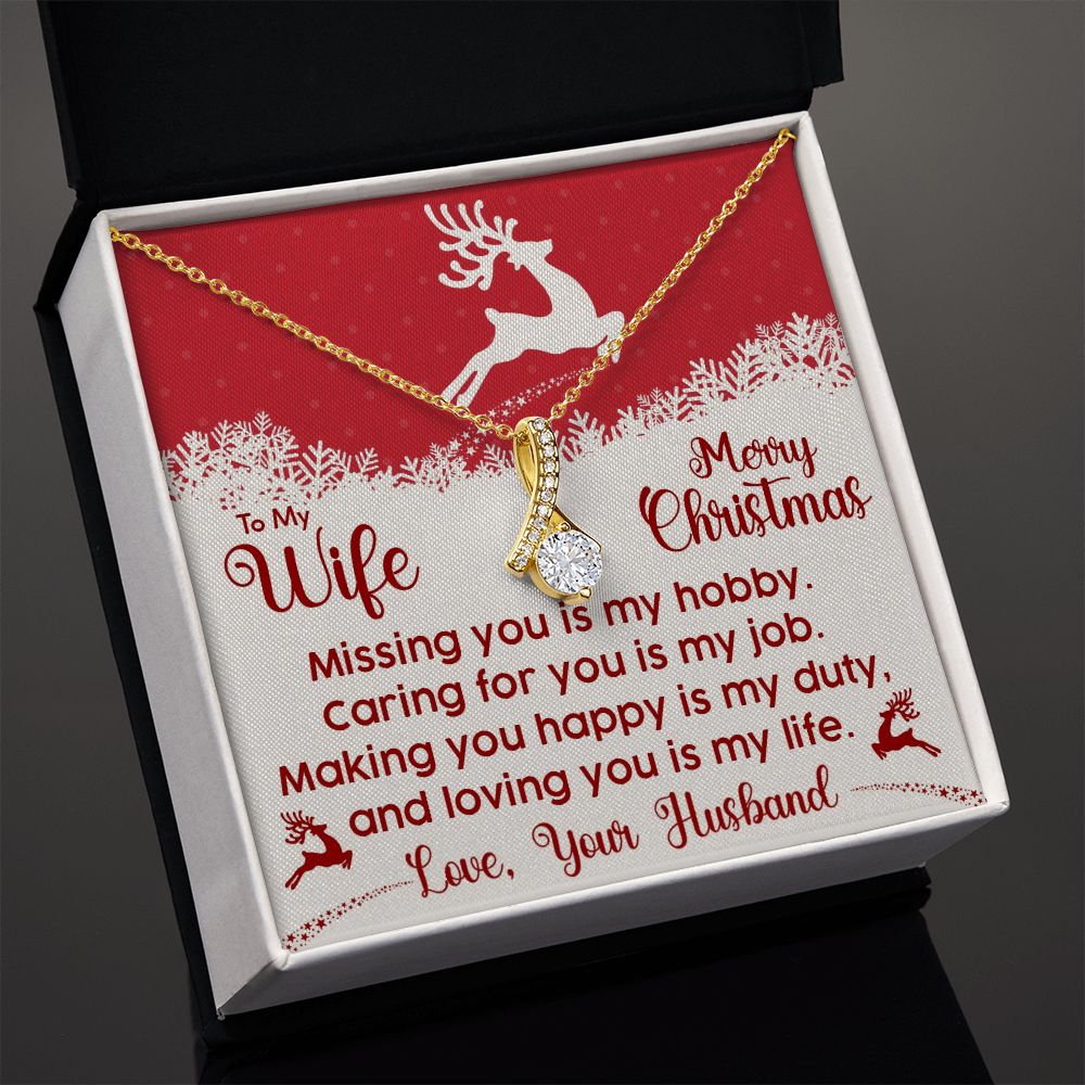 To My Wife, Loving You Is My Life - Merry Christmas - Alluring Beauty Necklace - Gift for Wife