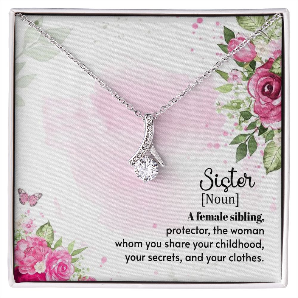 Sister, A Female Sibling - Alluring Beauty Necklace (Yellow & White Gold Variants) - Gift for Sister