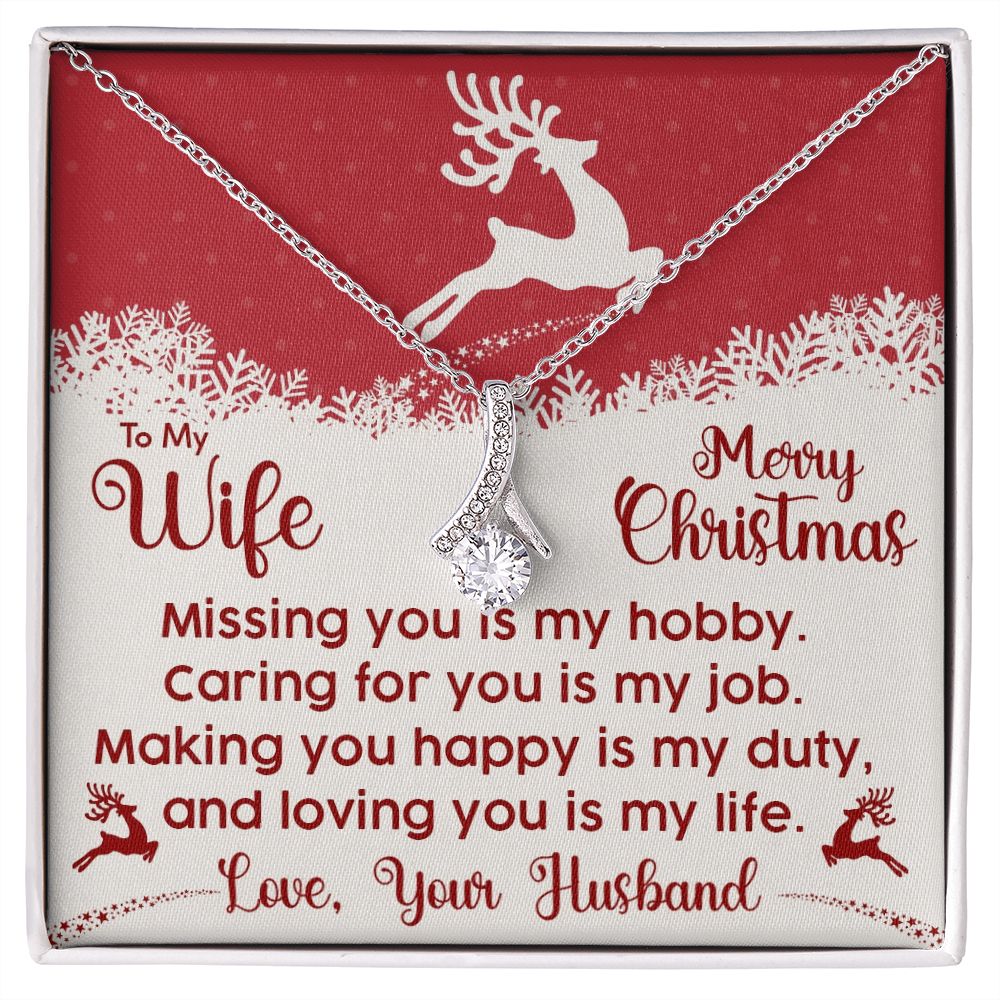 To My Wife, Loving You Is My Life - Merry Christmas - Alluring Beauty Necklace - Gift for Wife