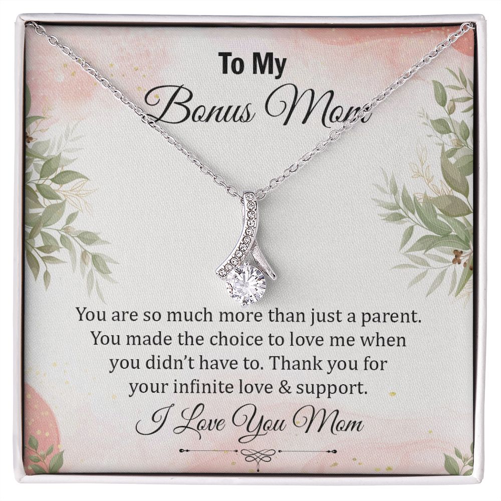 To My Bonus Mom, Thank You for Your Infinite Love & Support - Alluring Beauty Necklace - Gift for Mom