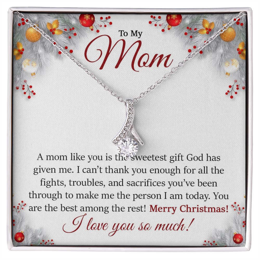 To My Mom, Merry Christmas I Love You So Much - Alluring Beauty Necklace - Gift for Mom