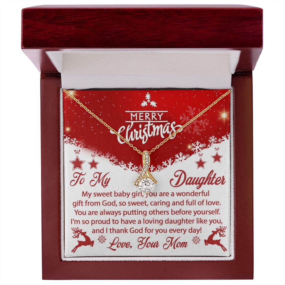 To My Daughter, I'm so Proud To Have a Loving Daughter Like You - Alluring Beauty Necklace - Gift for Daughter