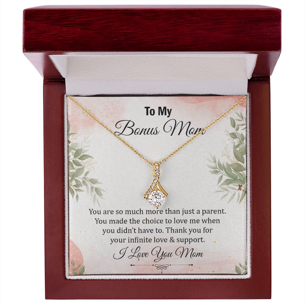 To My Bonus Mom, Thank You for Your Infinite Love & Support - Alluring Beauty Necklace - Gift for Mom