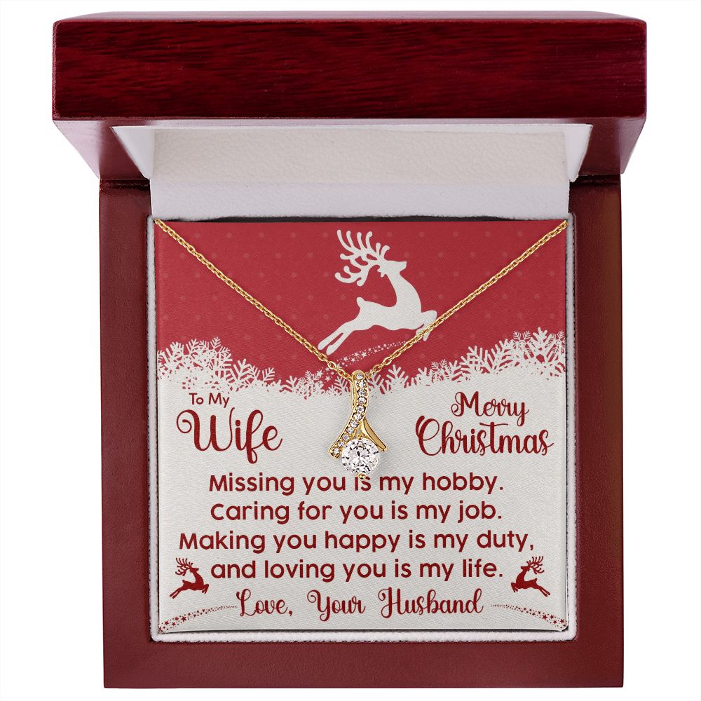 To My Wife, Loving You Is My Life - Merry Christmas - Alluring Beauty Necklace - Gift for Wife