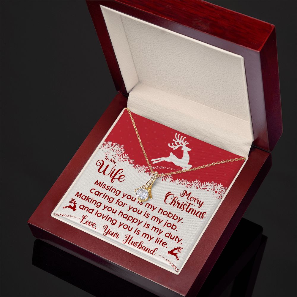 To My Wife, Loving You Is My Life - Merry Christmas - Alluring Beauty Necklace - Gift for Wife