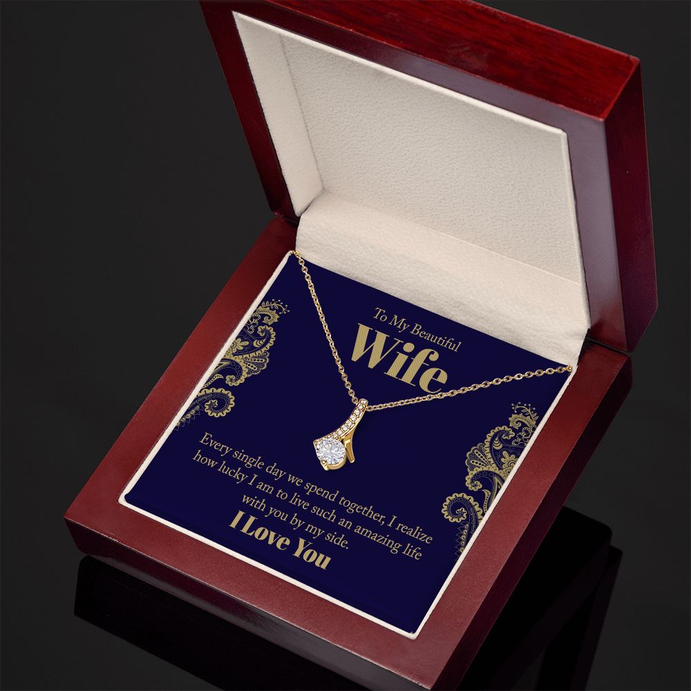 To My Beautiful Wife - Alluring Beauty Necklace - Gift for Wife