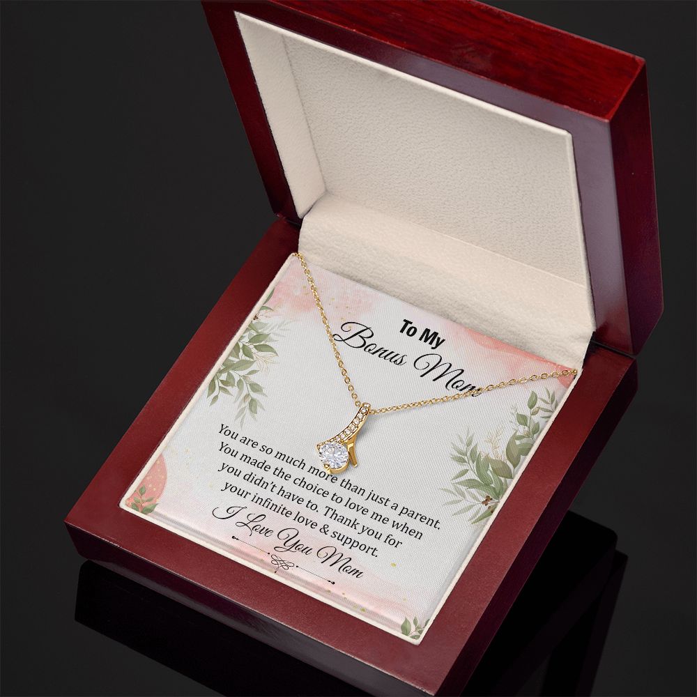 To My Bonus Mom, Thank You for Your Infinite Love & Support - Alluring Beauty Necklace - Gift for Mom