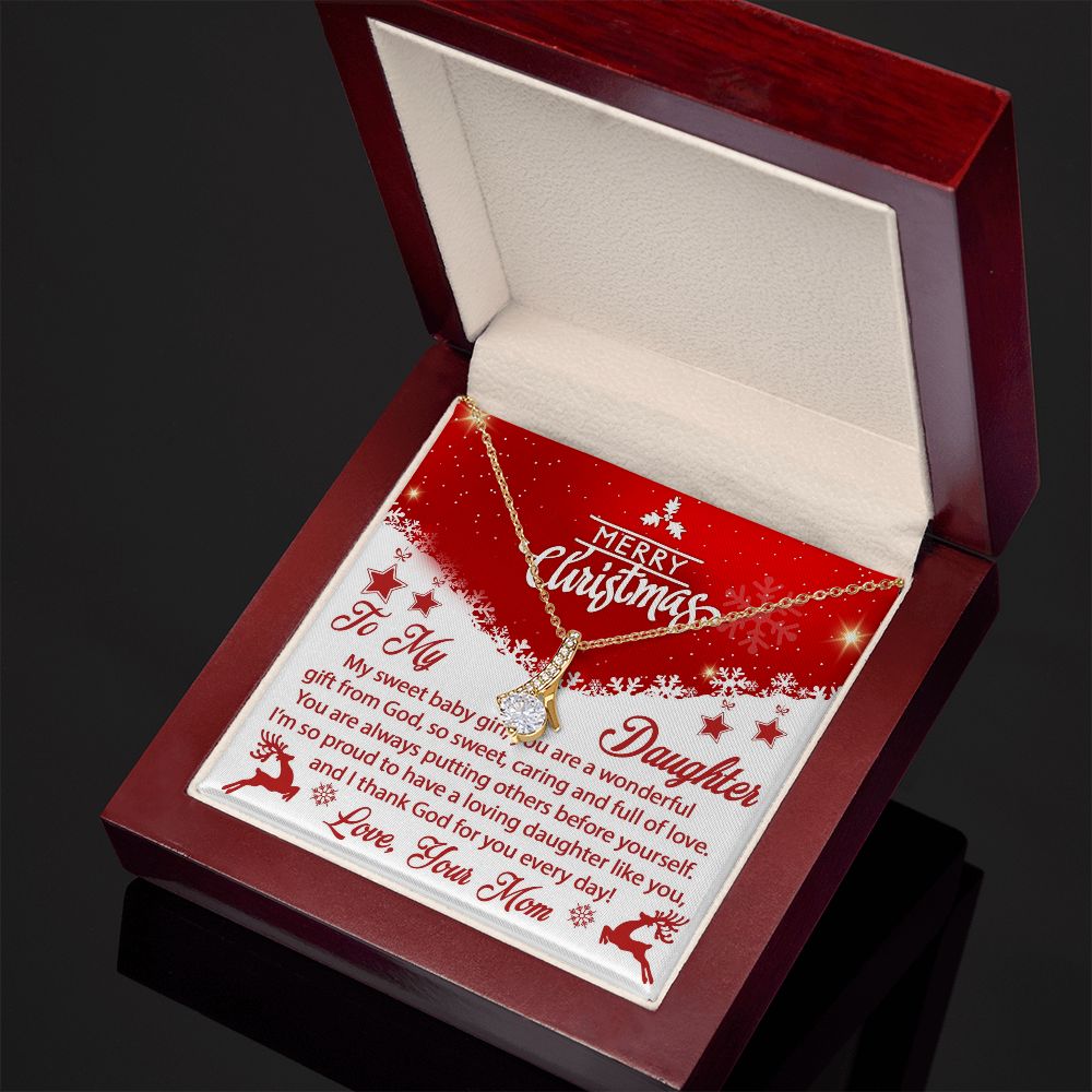 To My Daughter, I'm so Proud To Have a Loving Daughter Like You - Alluring Beauty Necklace - Gift for Daughter