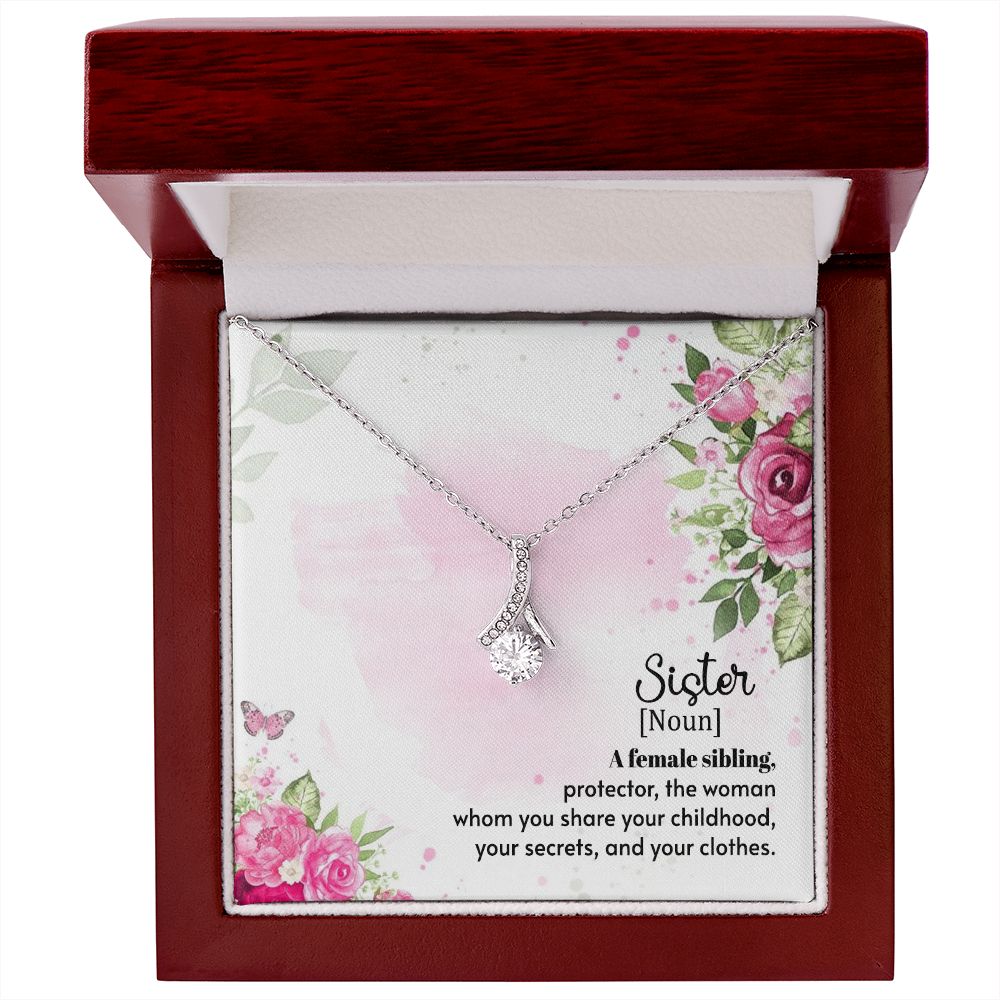 Sister, A Female Sibling - Alluring Beauty Necklace (Yellow & White Gold Variants) - Gift for Sister