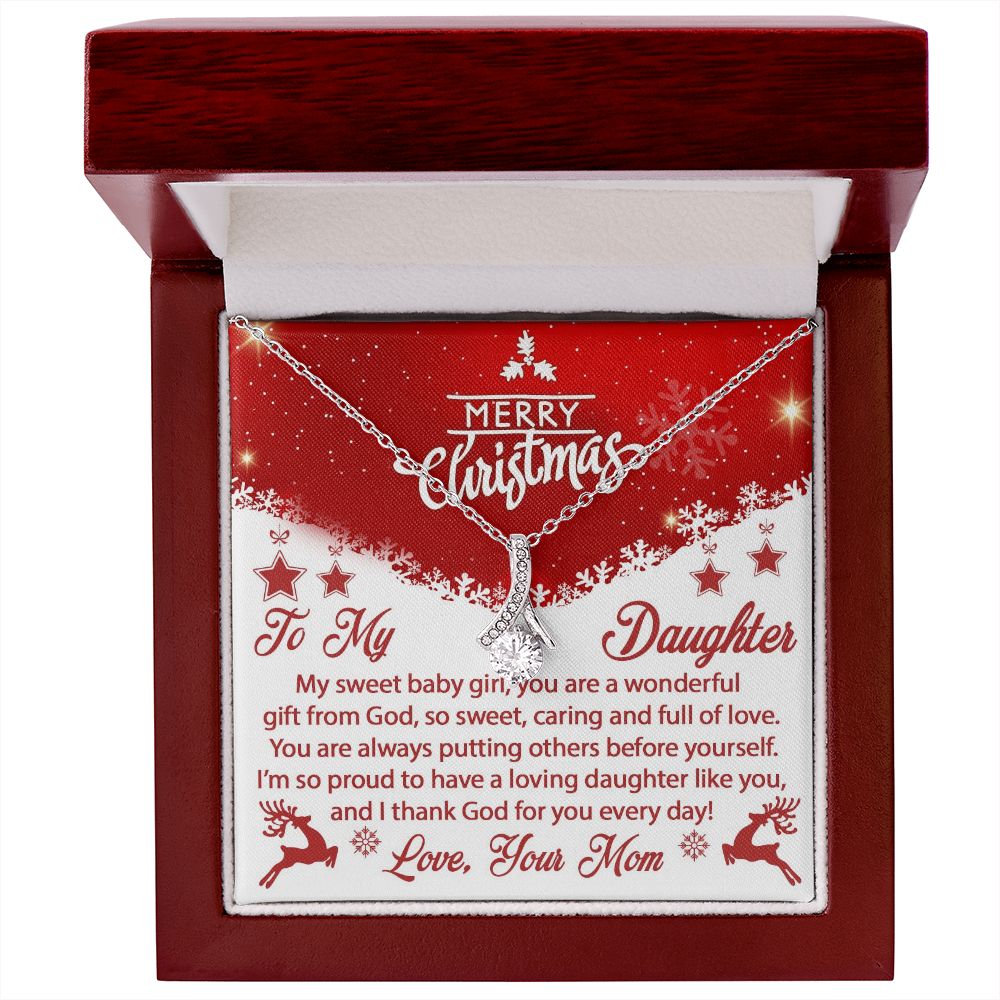 To My Daughter, I'm so Proud To Have a Loving Daughter Like You - Alluring Beauty Necklace - Gift for Daughter
